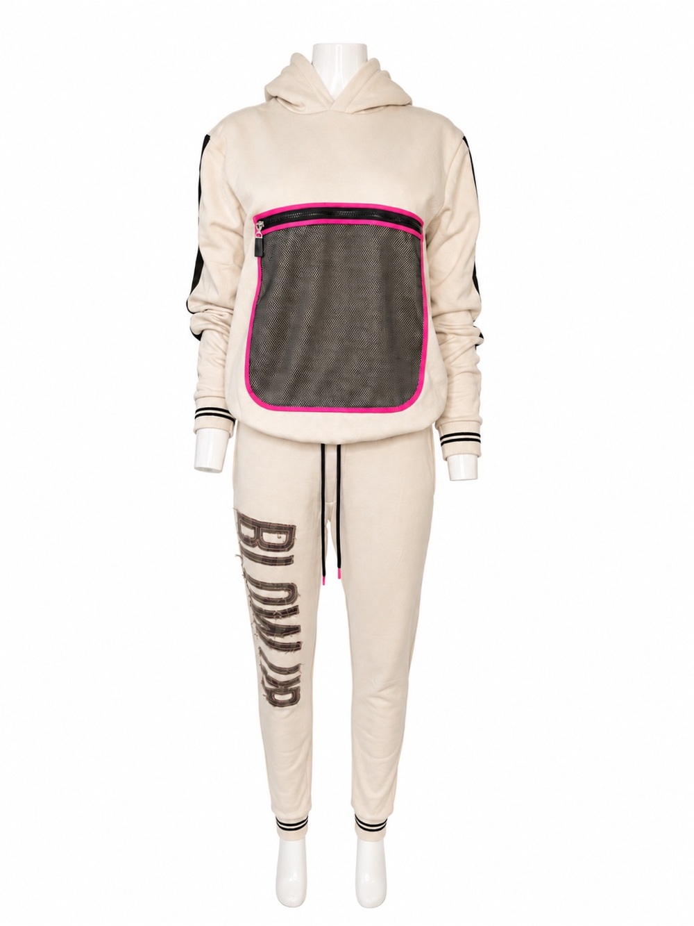 Blow Up Men’s Tracksuit Hoodie & Joggers Beige Size 46